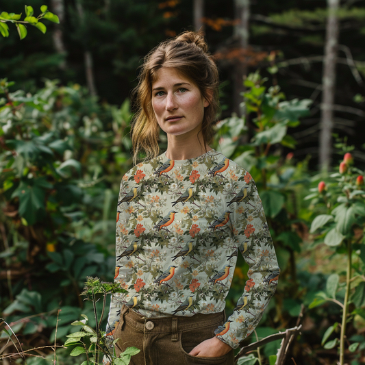 UV Blocking Sun Shirt - Botanical Birds