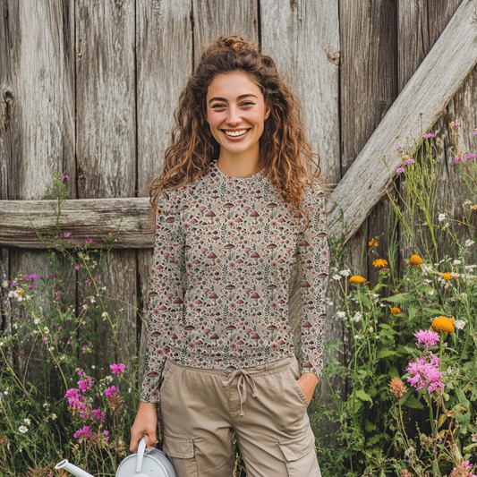 UV Blocking Sun Shirt - Mushroom Print