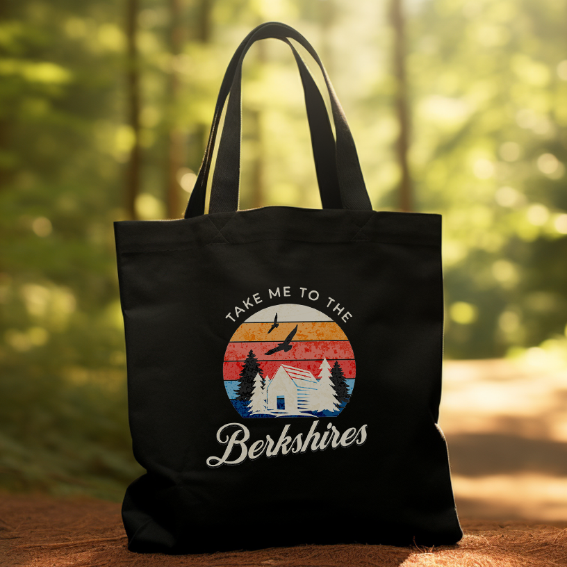 Take Me to the Berkshires Vintage Cabin / Eco Tote Bag