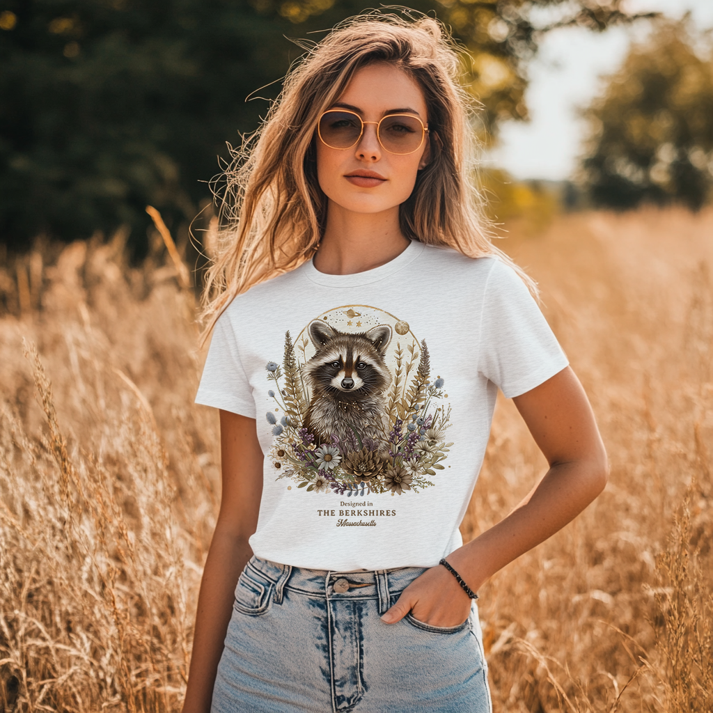 Raccoon and Wildflowers