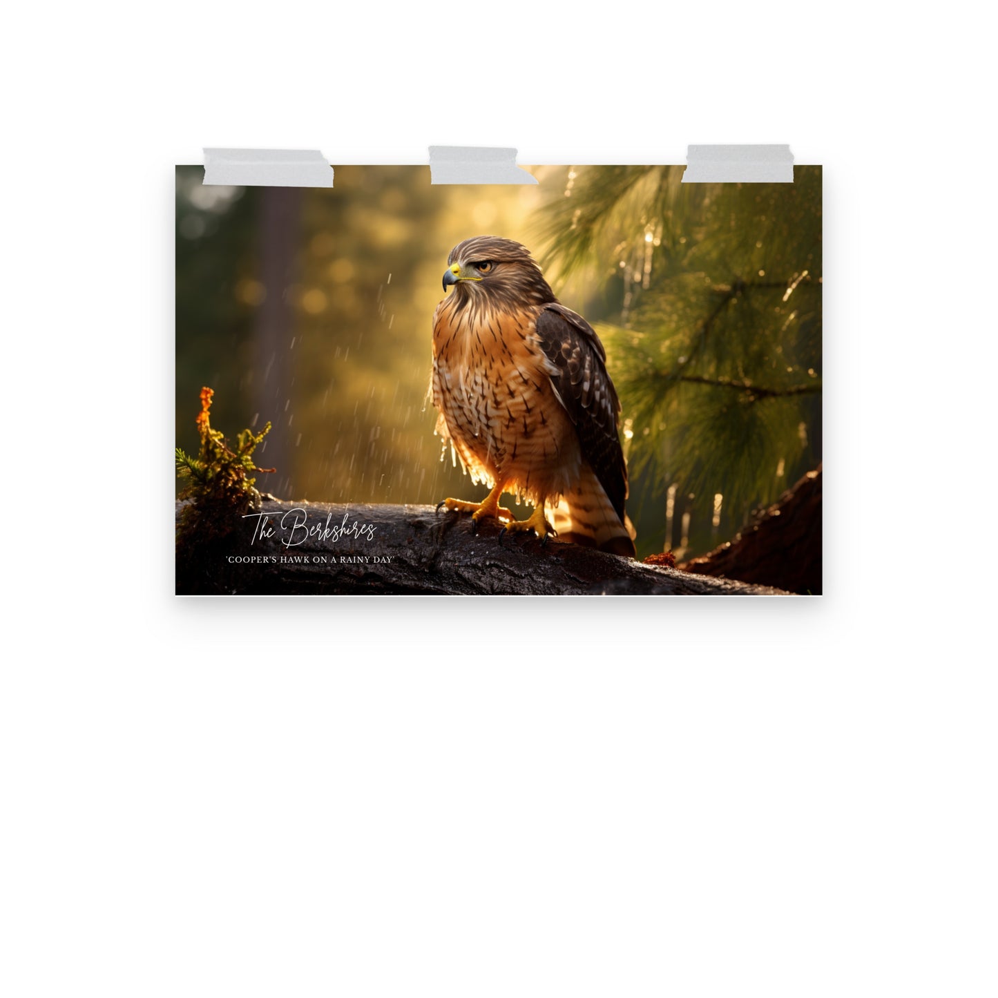 Wall Art: 'Cooper's Hawk on a Rainy Day' Poster