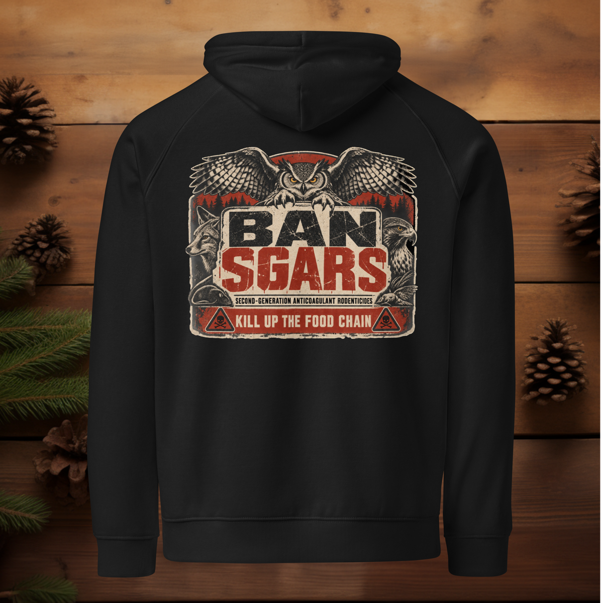 BAN SGARS Wildlife Badge | Unisex eco raglan hoodie
