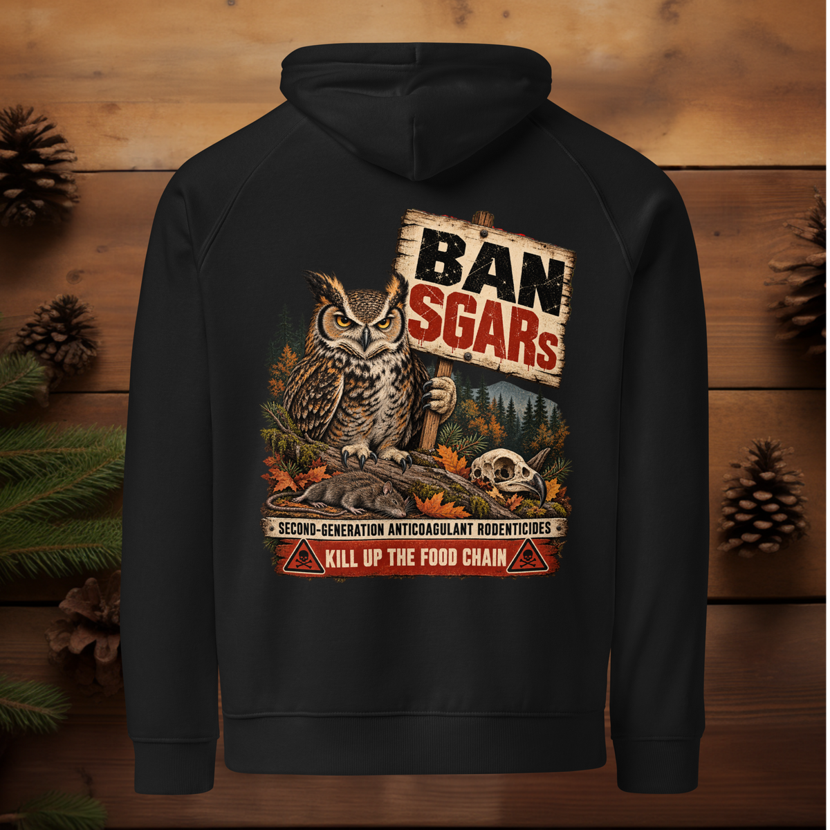 Ban SGARS Owl | Unisex eco raglan hoodie