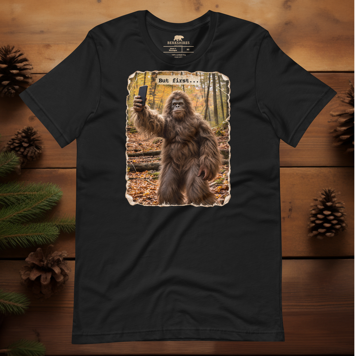 Bigfoot Taking a Selfie in the Woods