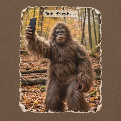 Bigfoot Taking a Selfie in the Woods