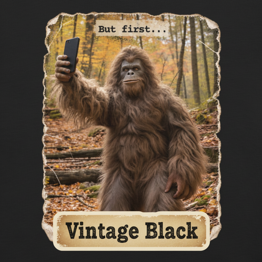 Bigfoot Taking a Selfie in the Woods