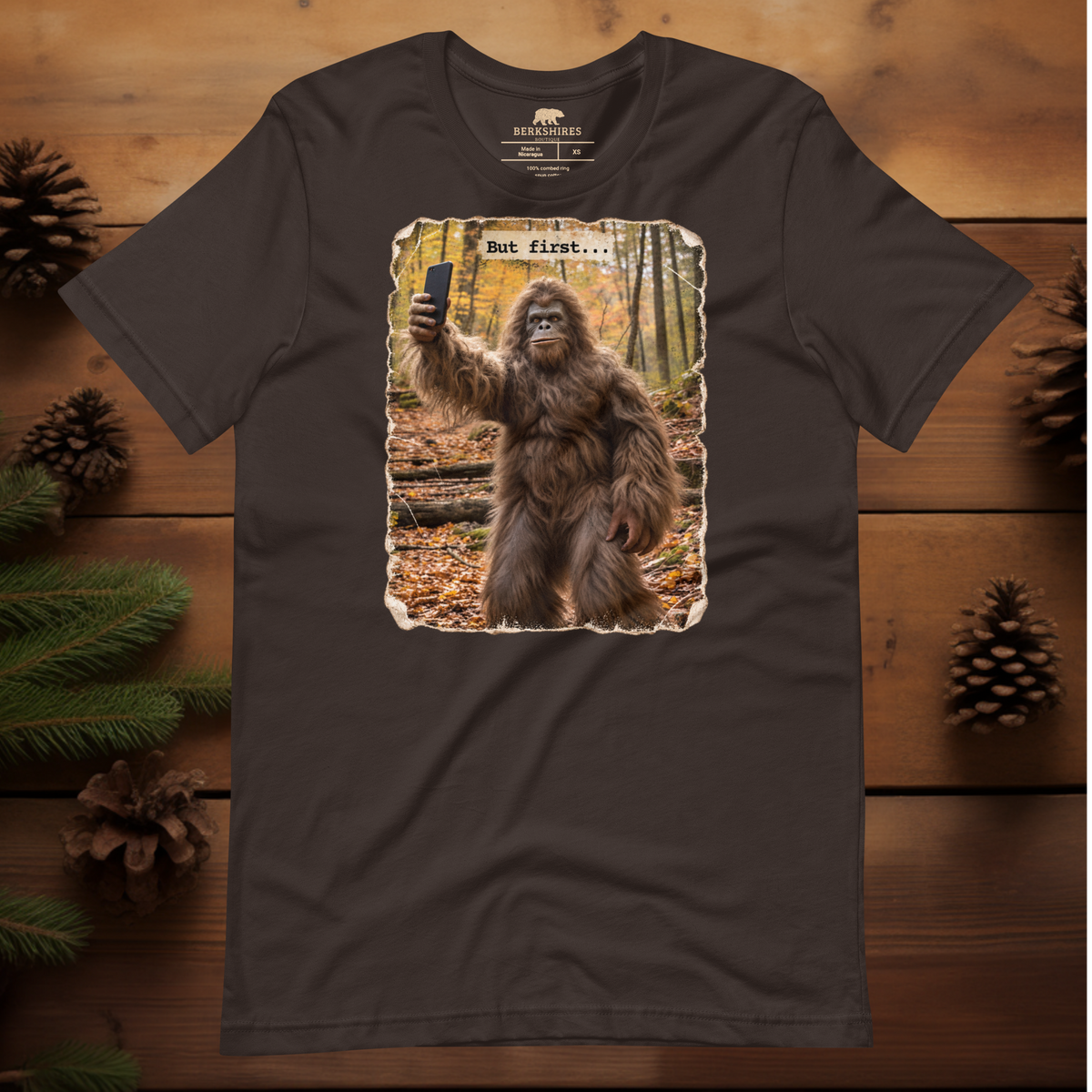 Bigfoot Taking a Selfie in the Woods