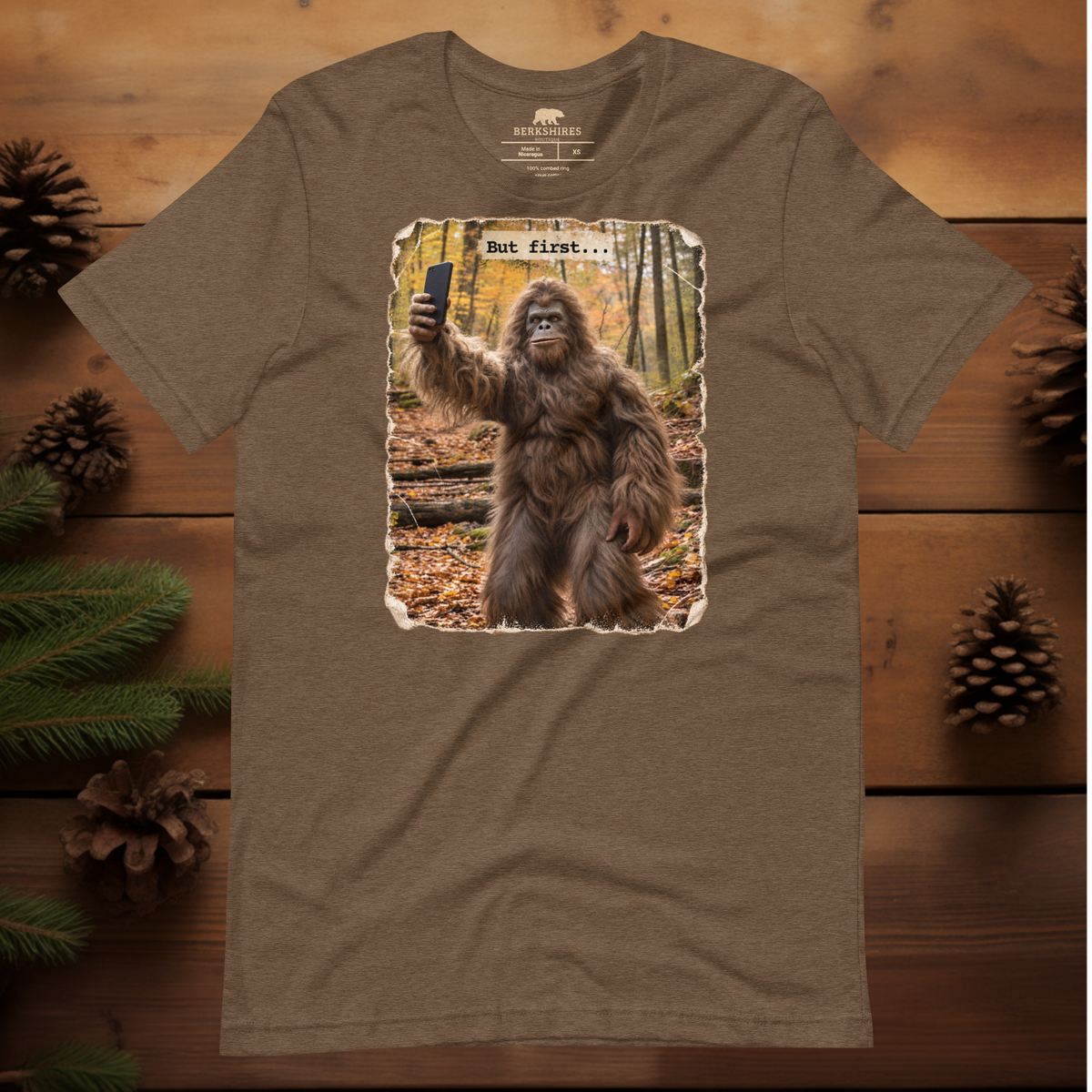 Bigfoot Taking a Selfie in the Woods