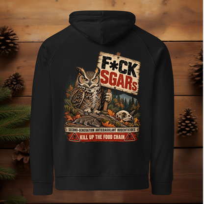 F*CK SGARS Owl | Unisex eco raglan hoodie