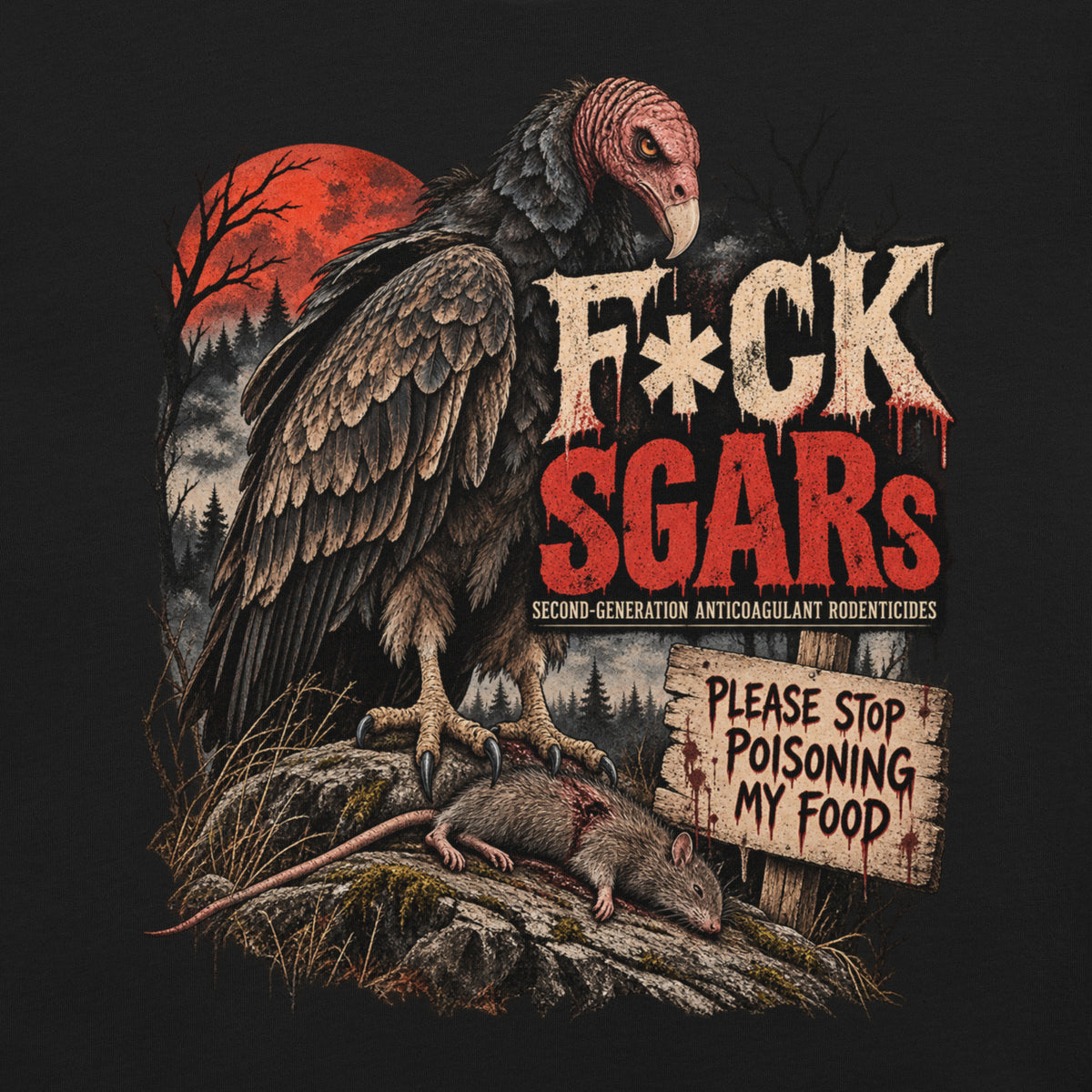 F*CK SGARS Vulture | Unisex eco raglan hoodie