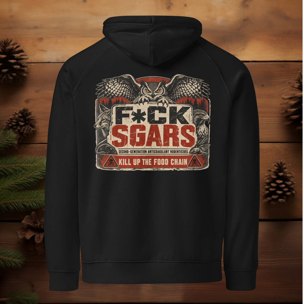 F*CK SGARS Wildlife Badge | Unisex eco raglan hoodie