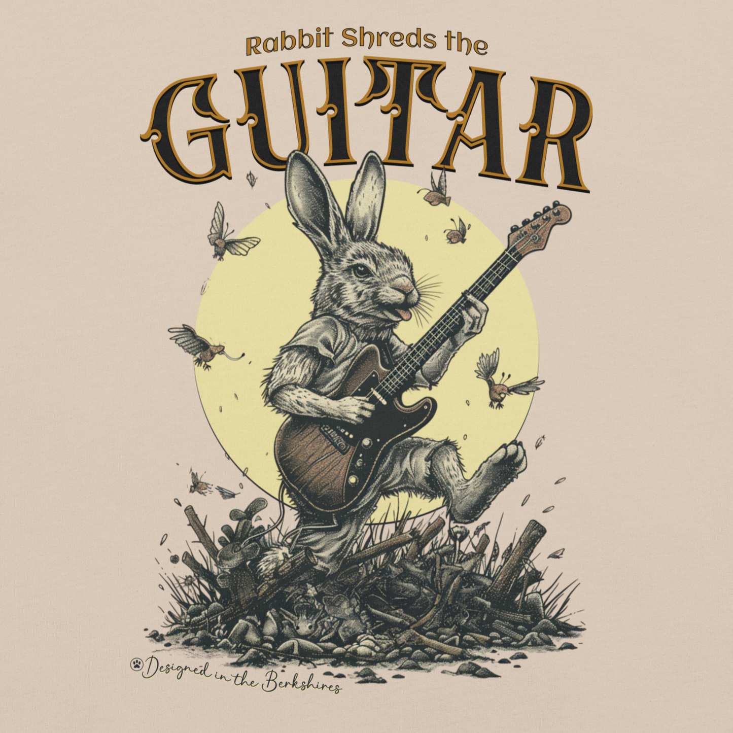 "Rabbit Shreds Guitar" Tee