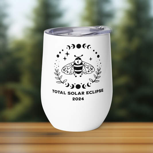 Total Solar Eclipse 2024, Mystical Bee - Wine Tumbler