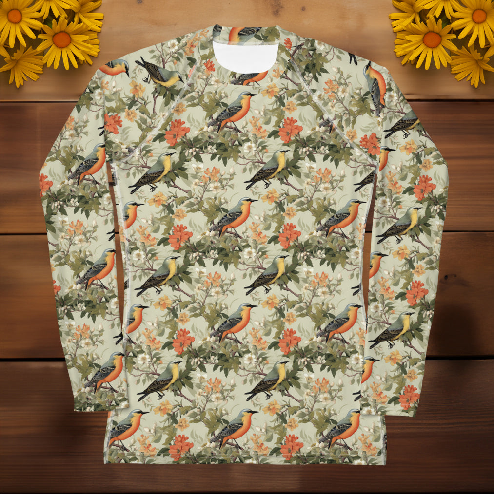 UV Blocking Garden Shirt - Botanical Birds