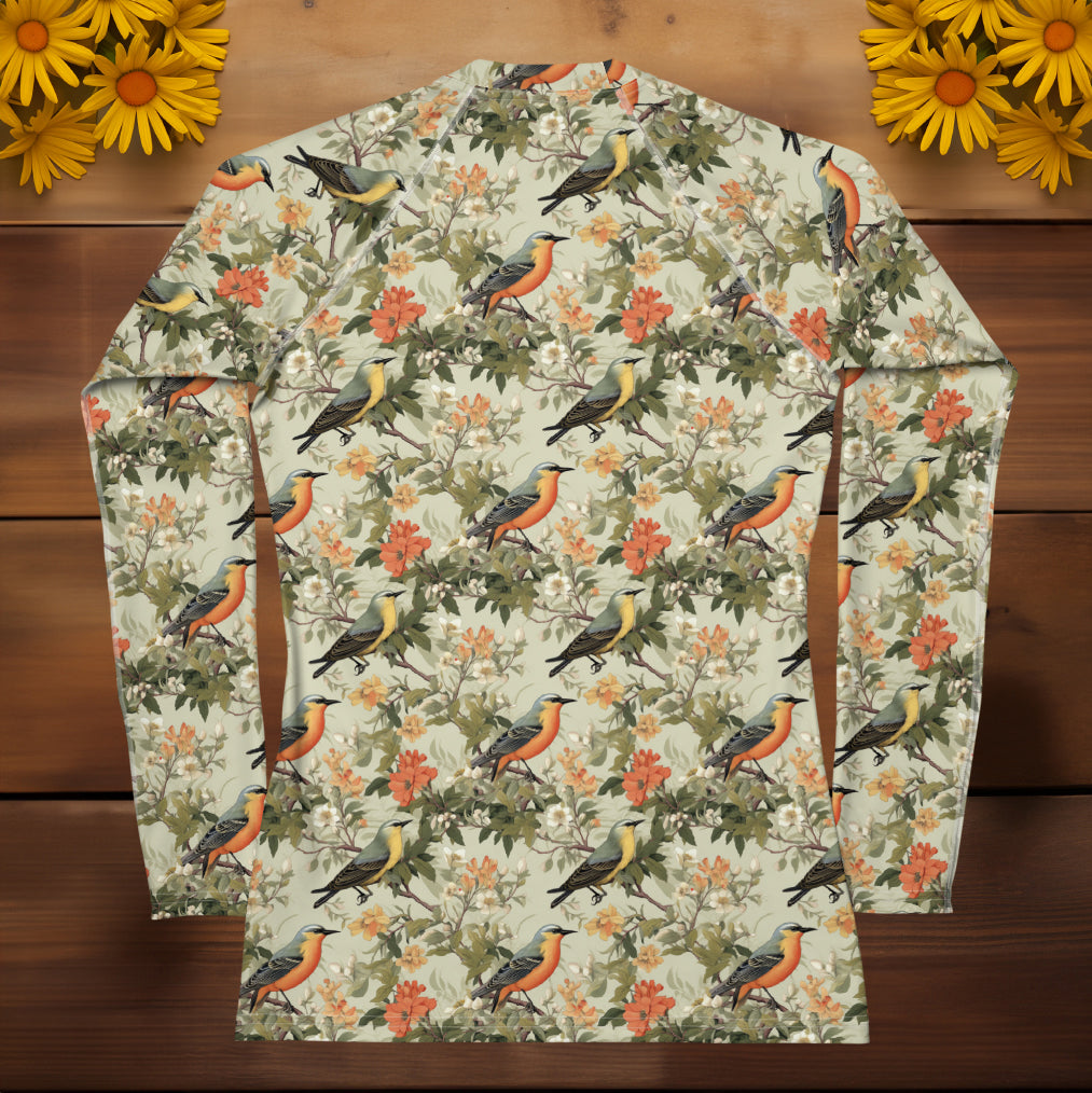 UV Blocking Garden Shirt - Botanical Birds