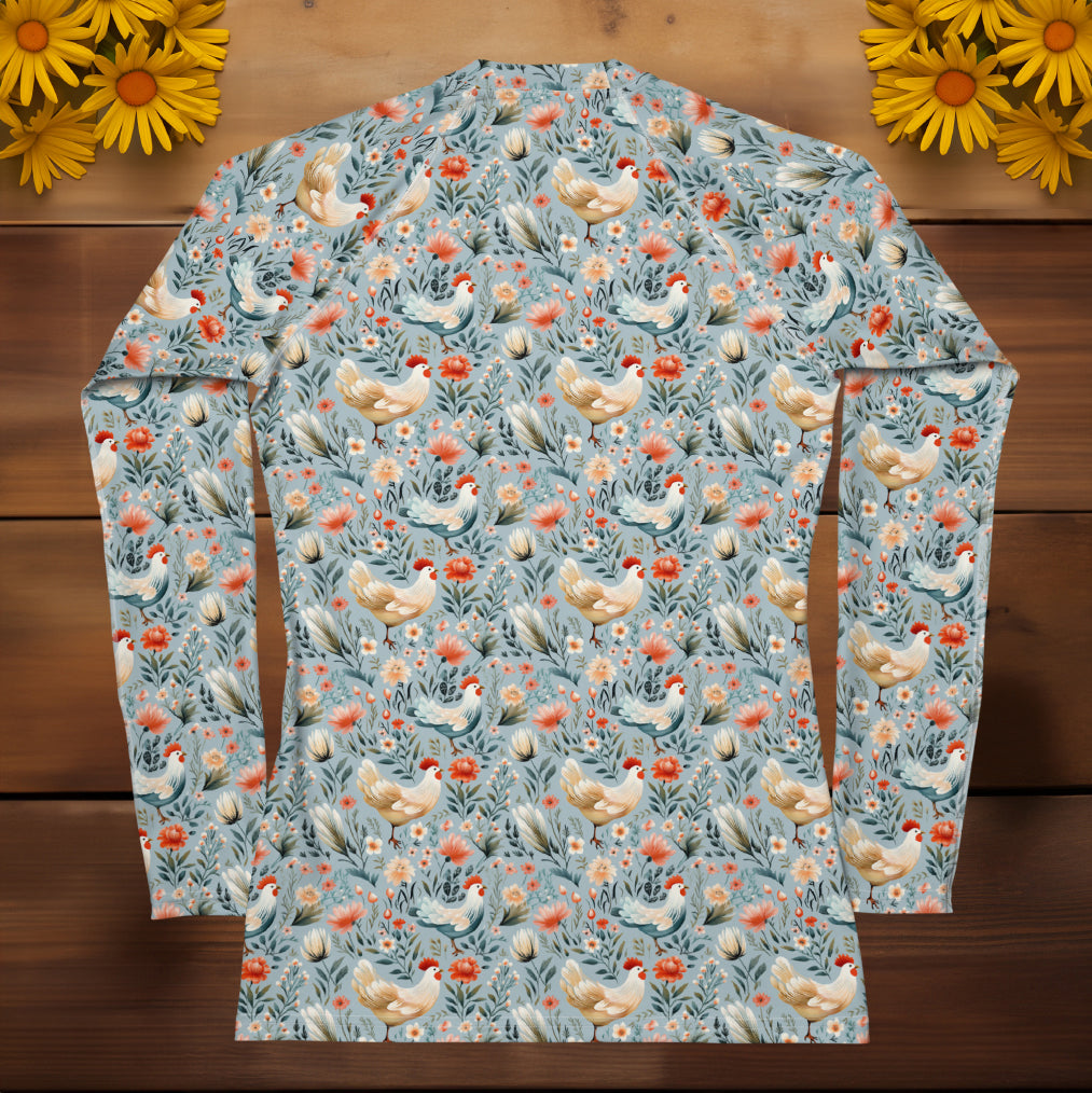 UV Blocking Garden Shirt - Chicken Print