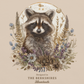 Raccoon and Wildflowers