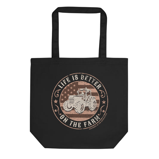 Life is Better on the Farm Flag and Tractor / Eco Tote Bag