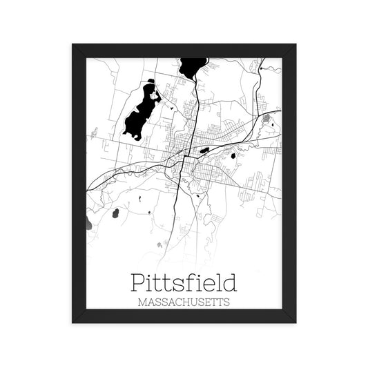 Wall Art: Pittsfield Map Framed