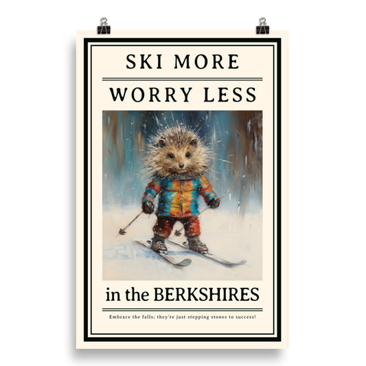 Skiing Porcupine Poster