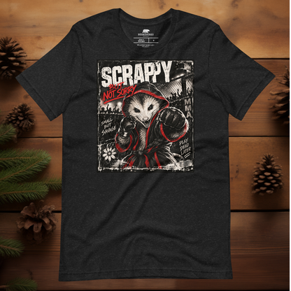 opossum fighter T-shirt with distressed MMA-inspired opossum artwork