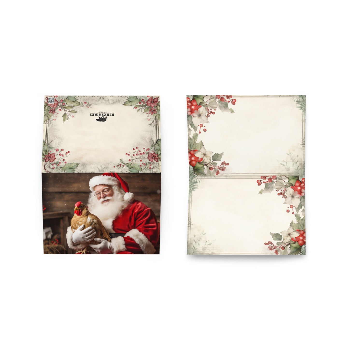 Winter Wonderland Greeting Card: 'Santa On The Farm'