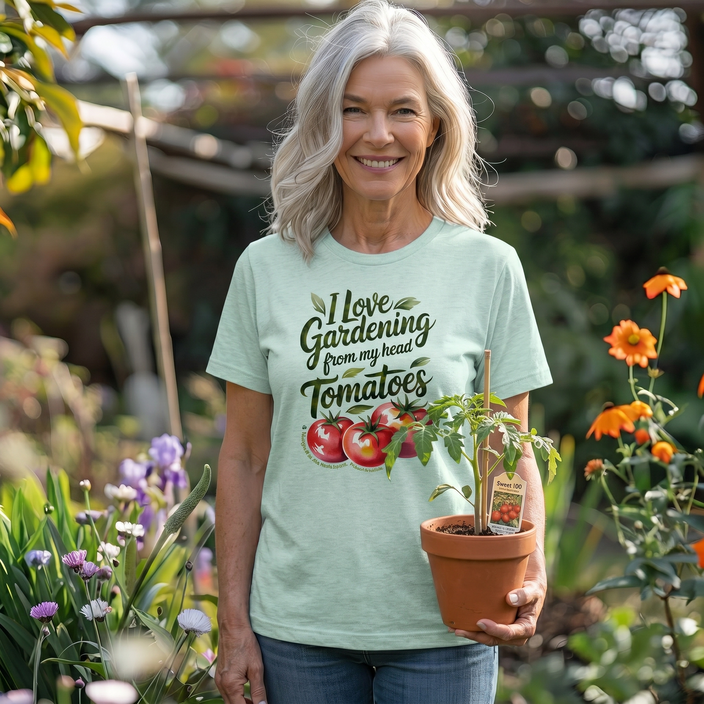 I Love Gardening, From My Head Tomatoes (Light Colors)