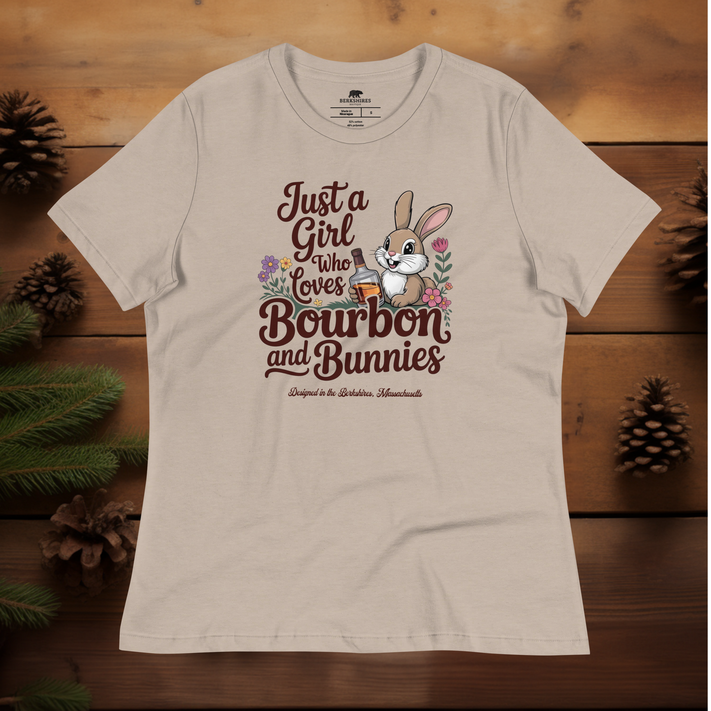 Just a Girl Who Likes Bourbon and Bunnies - (Women's Relaxed T-Shirt)