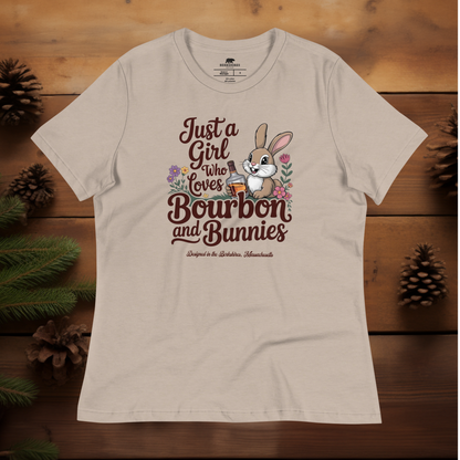 Just a Girl Who Likes Bourbon and Bunnies - (Women's Relaxed T-Shirt)
