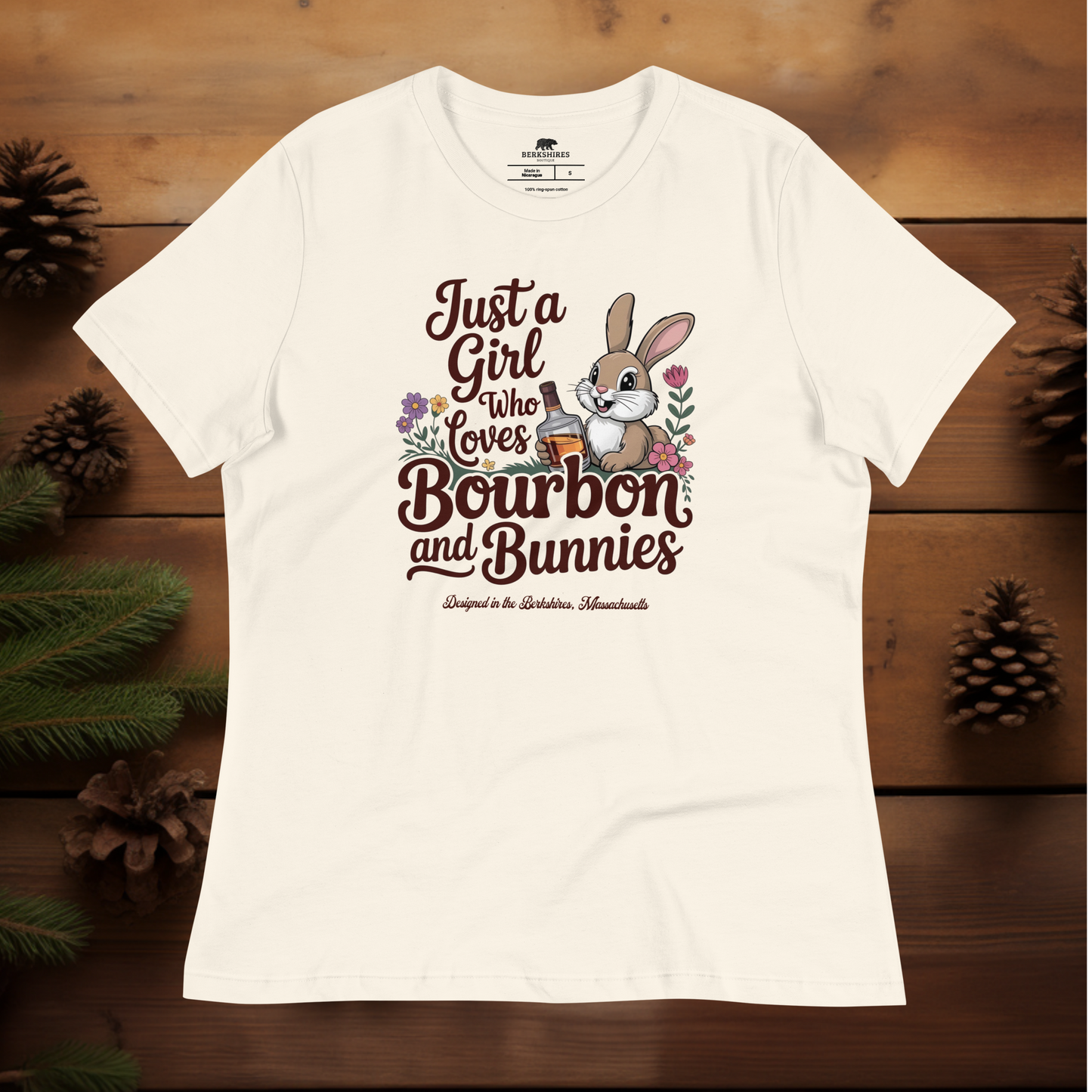 Just a Girl Who Likes Bourbon and Bunnies - (Women's Relaxed T-Shirt)