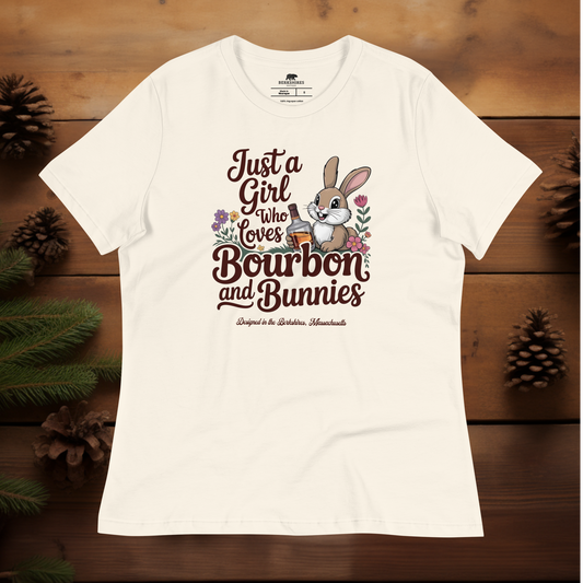 Just a Girl Who Likes Bourbon and Bunnies - (Women's Relaxed T-Shirt)