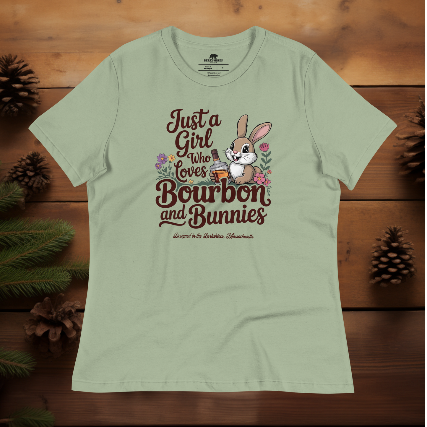Just a Girl Who Likes Bourbon and Bunnies - (Women's Relaxed T-Shirt)