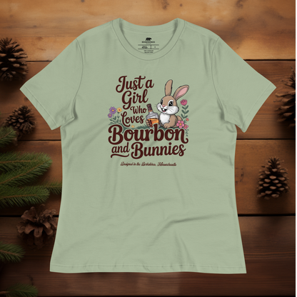 Just a Girl Who Likes Bourbon and Bunnies - (Women's Relaxed T-Shirt)