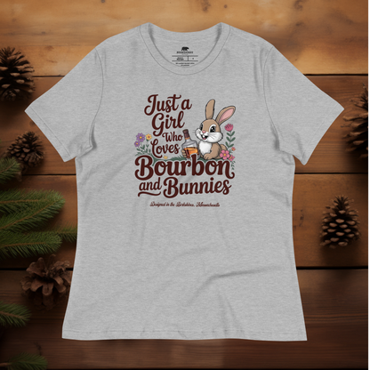 Just a Girl Who Likes Bourbon and Bunnies - (Women's Relaxed T-Shirt)