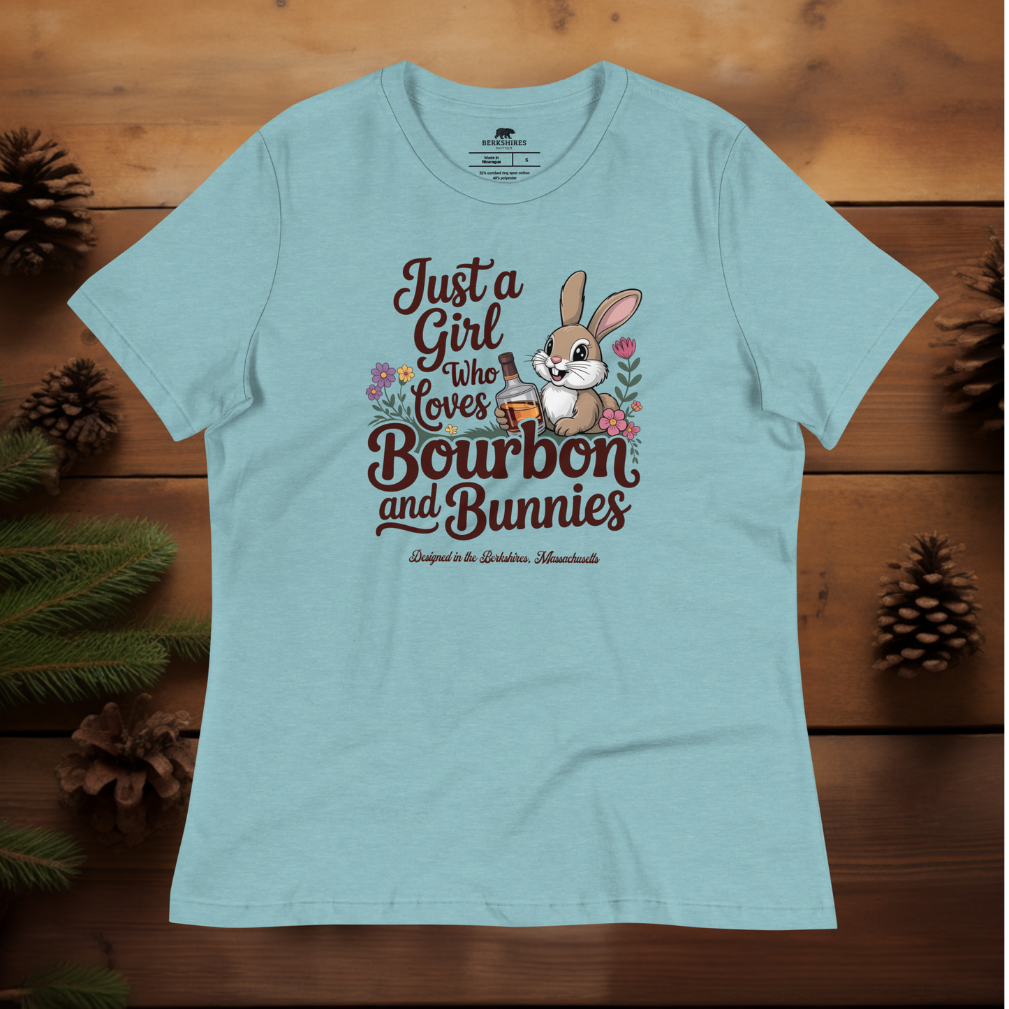 Just a Girl Who Likes Bourbon and Bunnies - (Women's Relaxed T-Shirt)