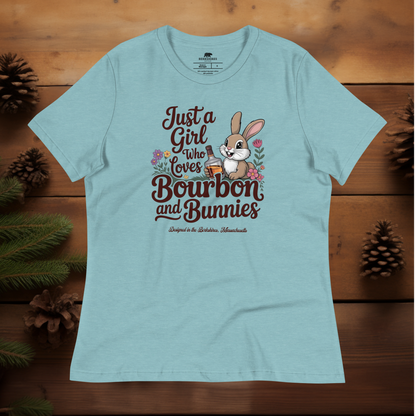 Just a Girl Who Likes Bourbon and Bunnies - (Women's Relaxed T-Shirt)
