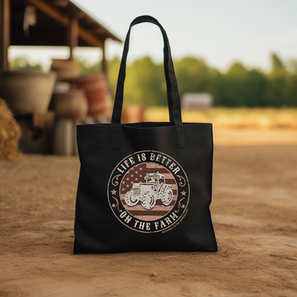 Life is Better on the Farm Flag and Tractor / Eco Tote Bag