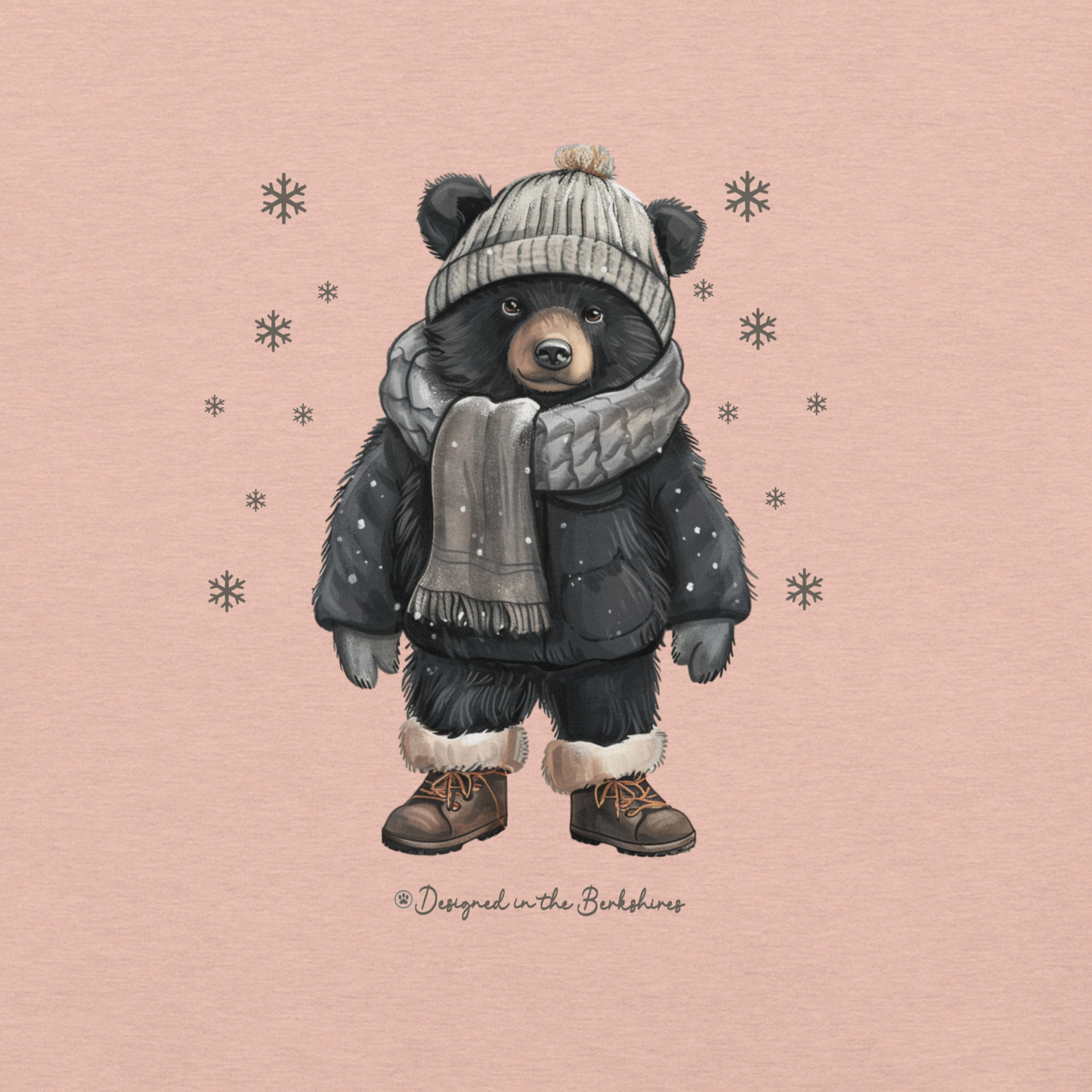 "Bear in the Winter (Grey Scarf)" Tee