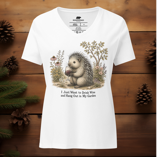 Vintage Porcupine in the Garden | Women's V-Neck