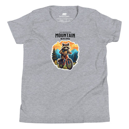 Mountain Biking Racoon / Youth Short Sleeve T-Shirt