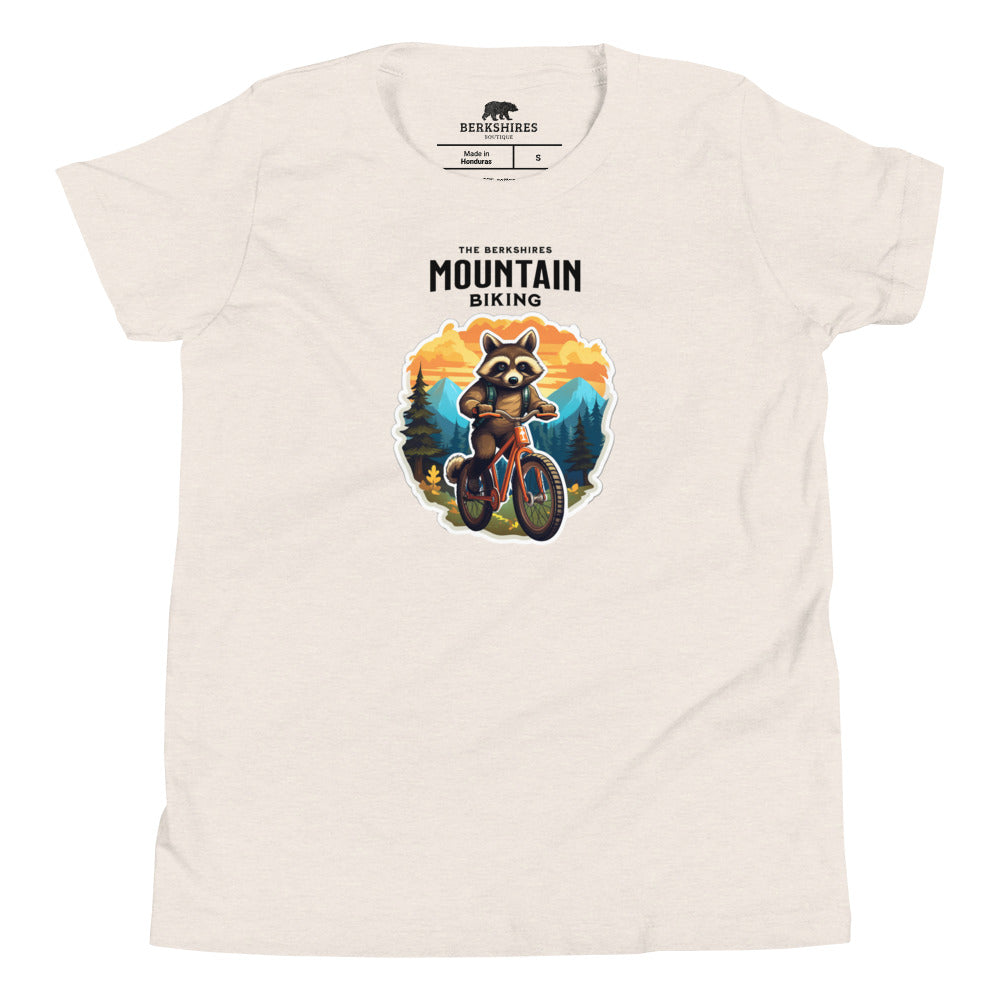 Mountain Biking Racoon / Youth Short Sleeve T-Shirt