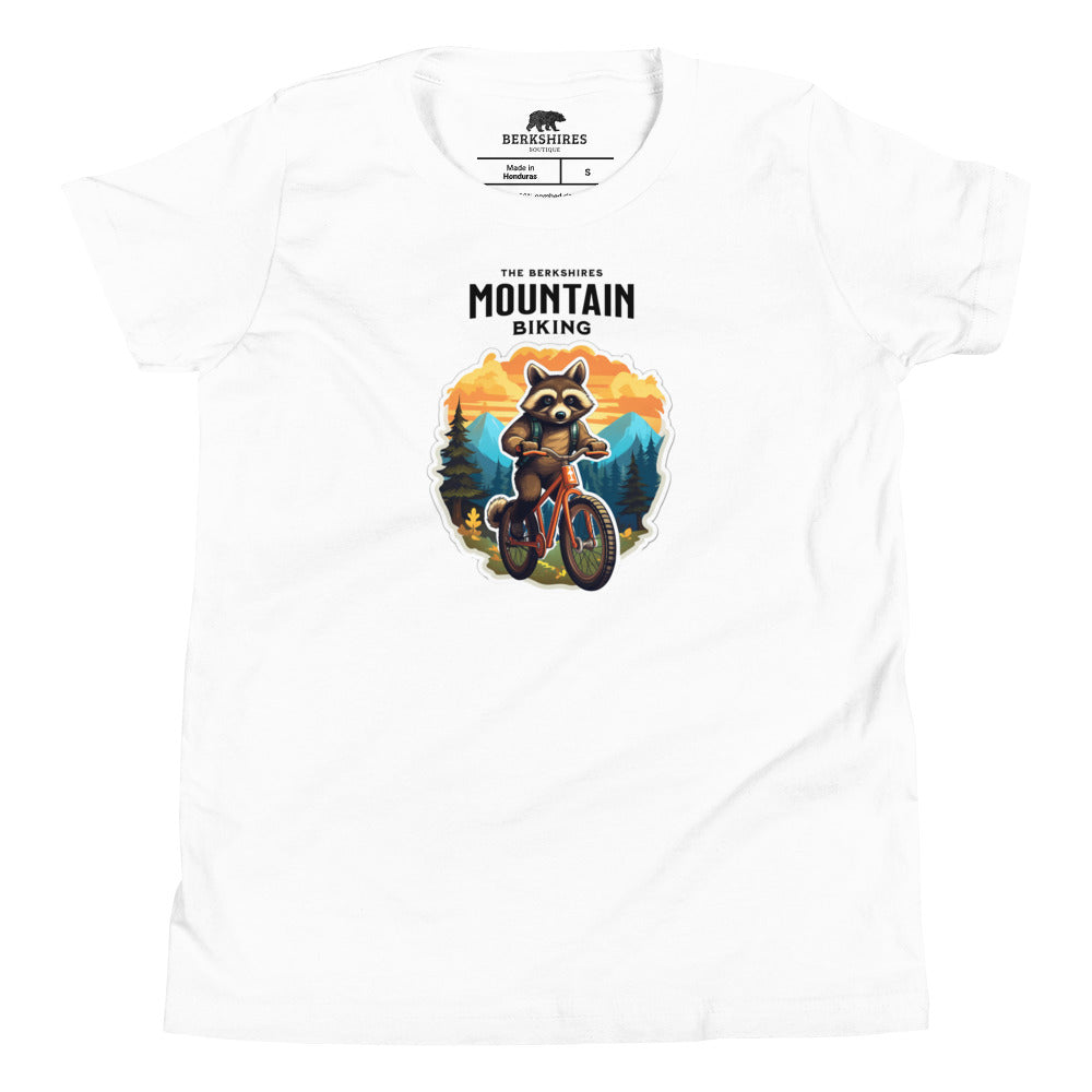 Mountain Biking Racoon / Youth Short Sleeve T-Shirt